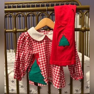 Smockingbird Red Gingham Christmas Tree Outfit